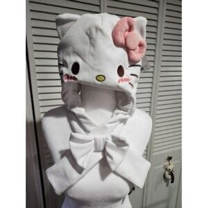 Hello Kitty and Friends Hat Hood Scarf Combo With White Pink Bow